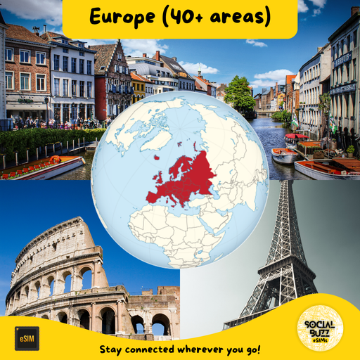 Europe (40+ areas) eSIM Internet Data Plan