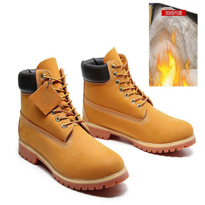 Women's Autumn And Winter High Top Work Boots Outdoor Fleece