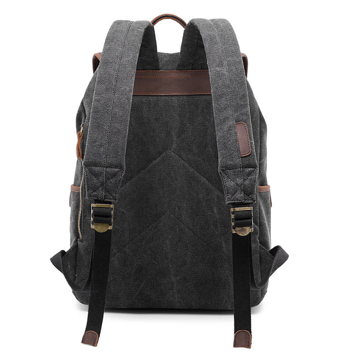 Canvas Backpack Oil Wax Outdoor Travel