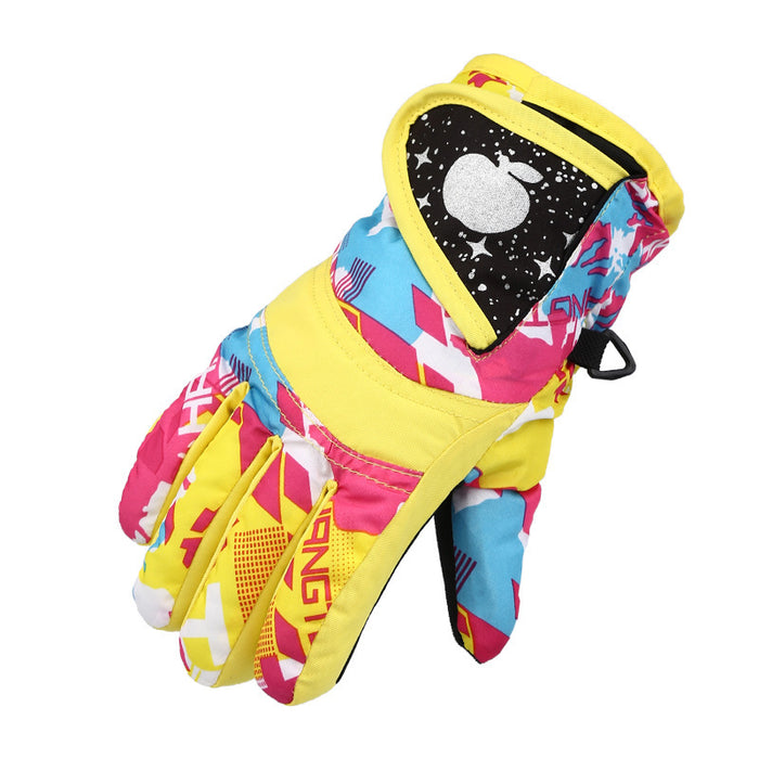 Waterproof Thickened Warm-keeping And Cold-proof Cycling Outdoor Skating Ski Children's Gloves