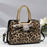 Hot-stone Embellished Fashionable Versatile Chic Leopard-print Womens Bag