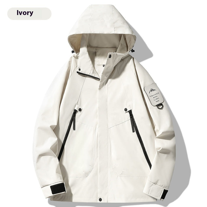 Veste imperméable monocouche pour activités de plein air, coupe-vent et imperméable.