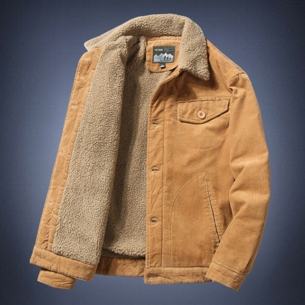 Abrigo informal de algodón cálido con cuello alto