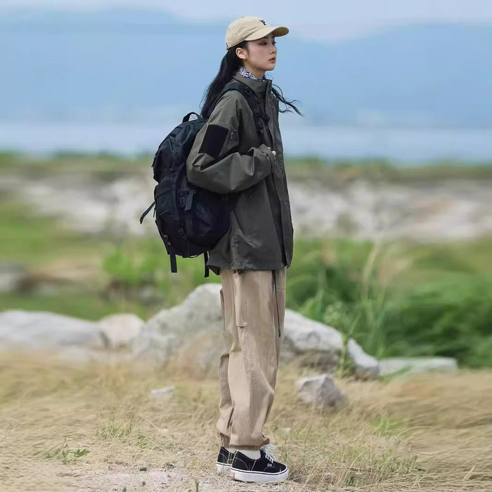 Salopette imperméable fonctionnelle de montagne pour l'automne, unisexe, avec capuche