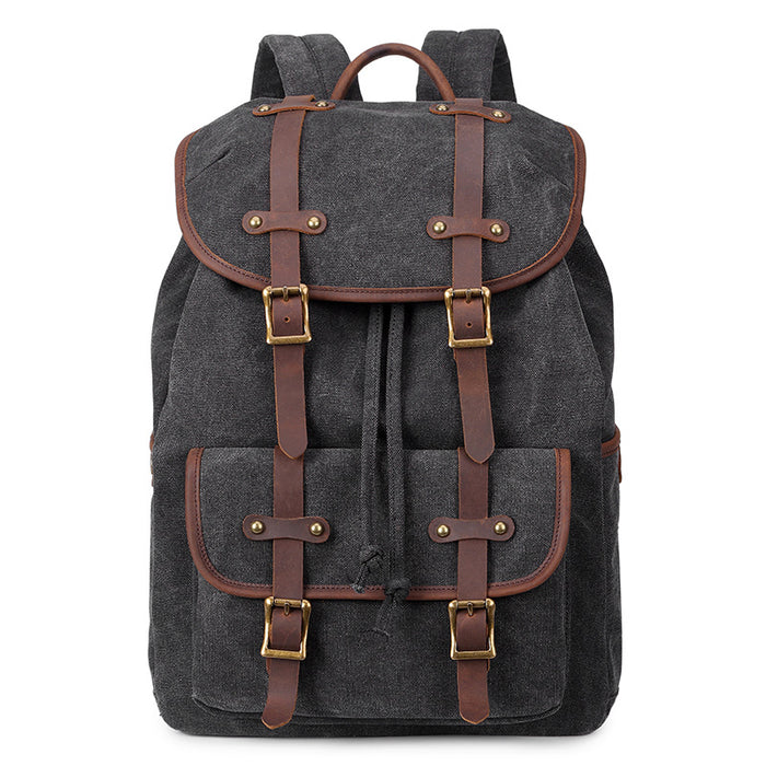 Canvas Backpack Oil Wax Outdoor Travel