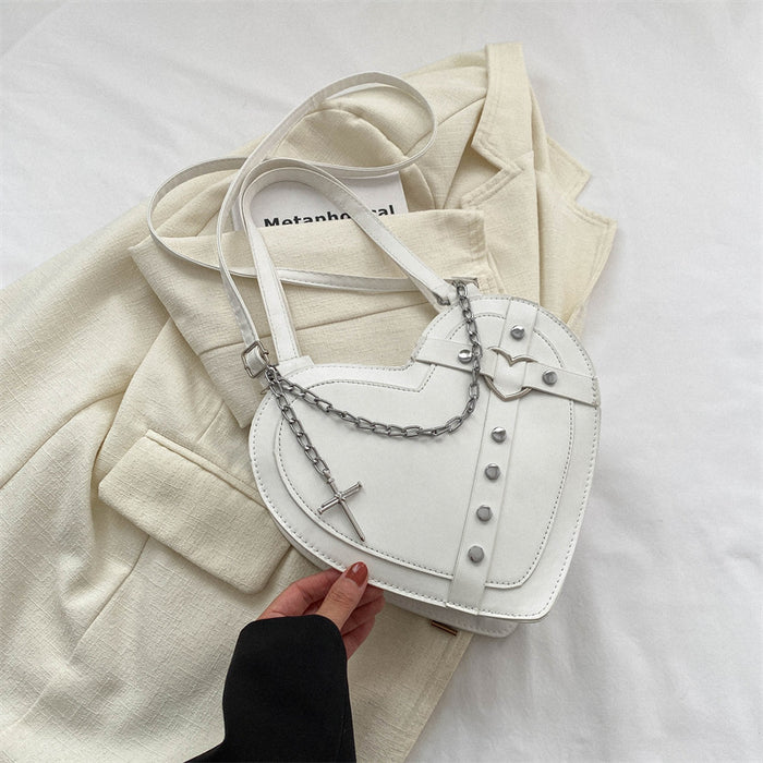 Sac bandoulière en forme de cœur, mignon et original, de style coréen