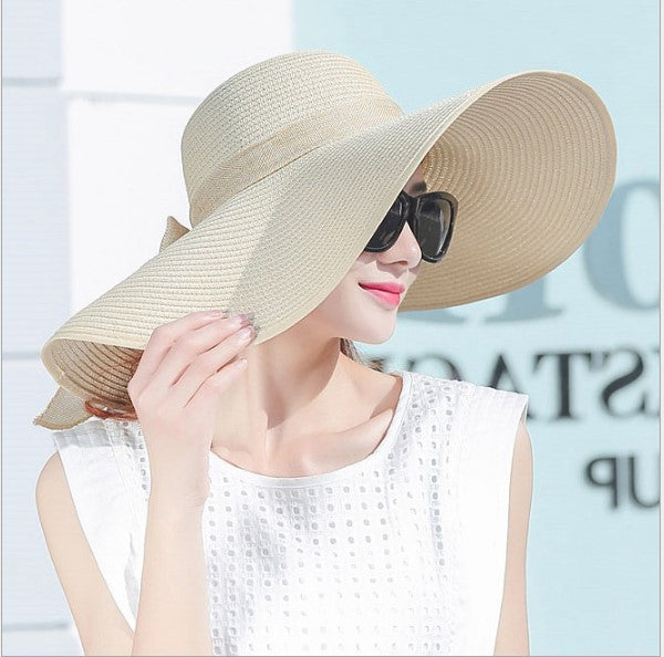 Hat Female Summer Tide Straw Hat Foldable Beach Hat Sun Hat Sun Protection