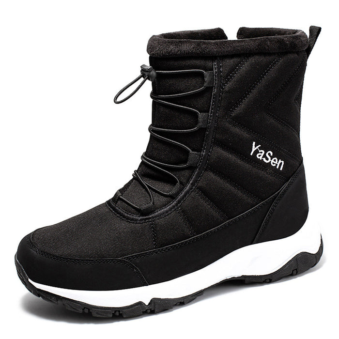 Botas de nieve impermeables para hombre, botas de esquí cortas, zapatos de senderismo con forro polar