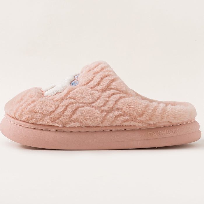 Couple Cotton Slippers Indoor Thickening Warm Plush Cotton Shoes