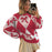 Pull tendance pour femme avec imprimé nœud et manches longues en tricot