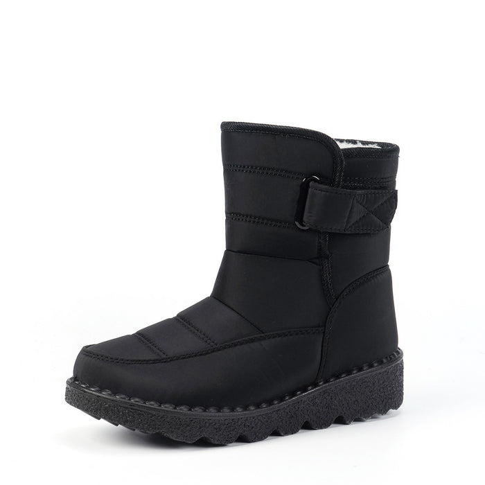 Botas de nieve para mujer, tallas grandes, de terciopelo y algodón cálido.