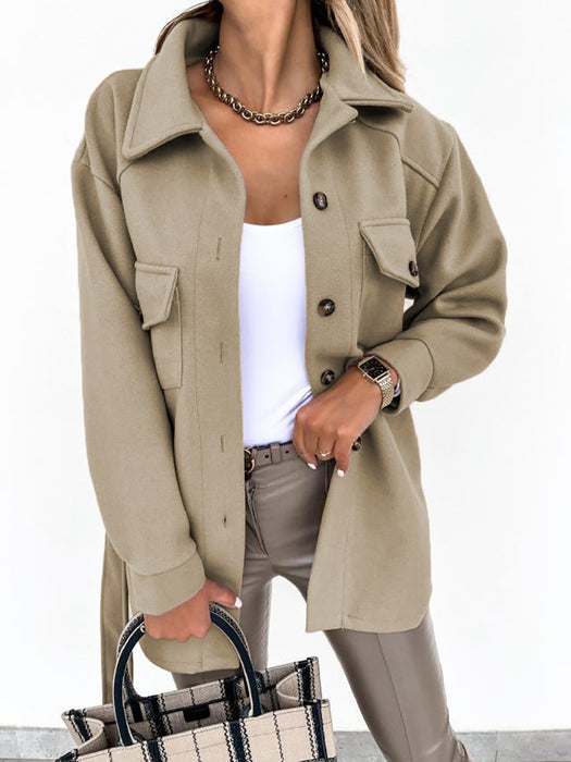 Lapel Jacket Fashion Casual Single-Breasted Coat With Belt Spring Autumn Women's Clothing