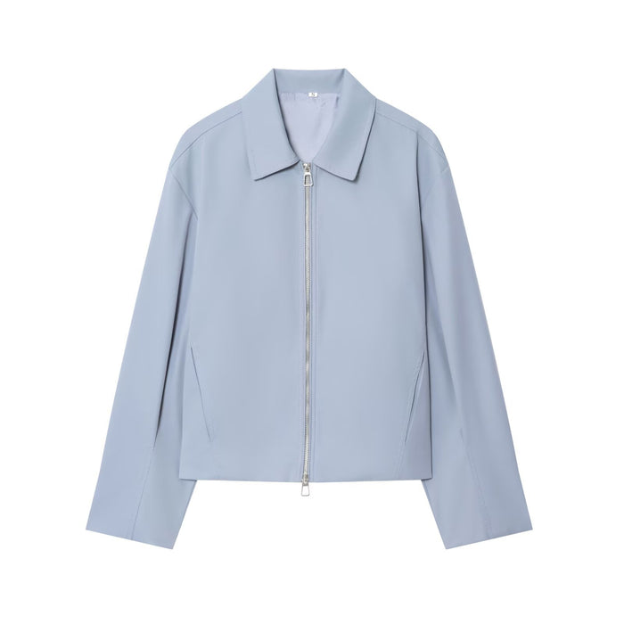 Veste de baseball zippée à manches longues et col à revers de style européen et américain