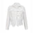 Womens Lapel Hem Hollow-Out Patchwork Tassel Coat