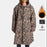 Fleece-lined Hooded Zip-up Leopard-print Coattrench Coat