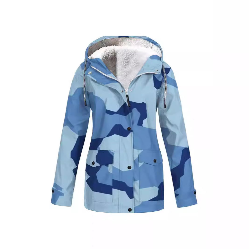 Hooded Camouflage Waterproof Outdoor Shell Jacket Men's And Women's Coats