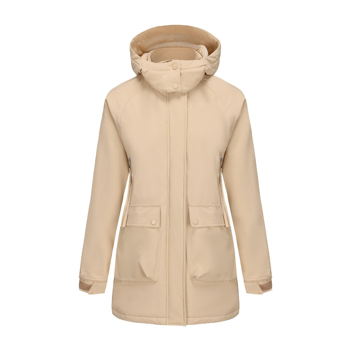 Parka polar acolchada, chaqueta impermeable para mujer, abrigo de otoño e invierno