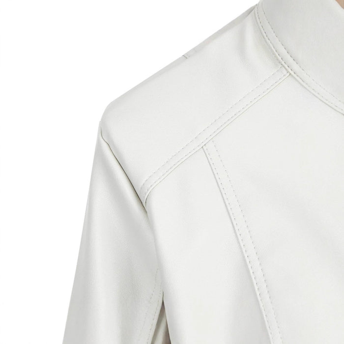 Plus-size Womens Slim-fit Stand-up Collar Jacket