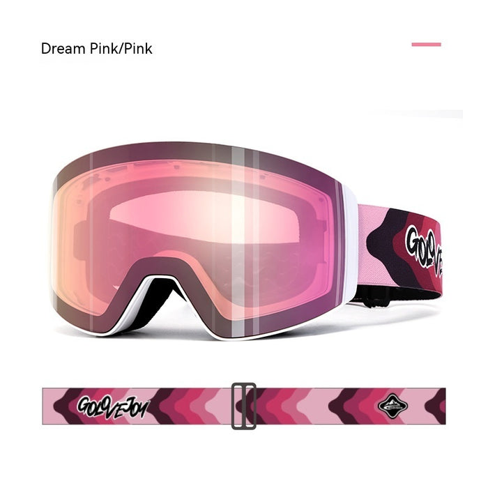 Lunettes de ski magnétiques double couche pour sports de plein air