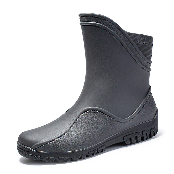 Botas de lluvia impermeables de tubo medio para hombre al aire libre