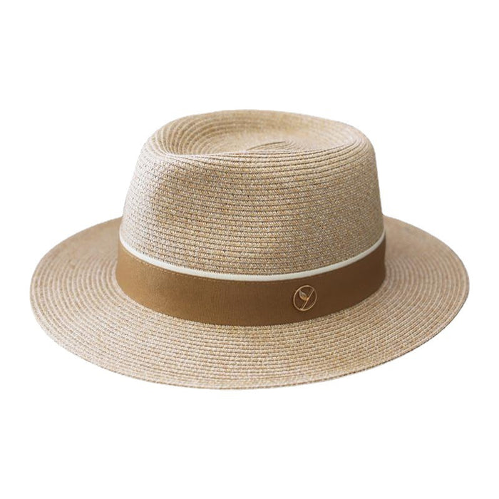 Sombrero de copa de paja para playa a prueba de sol para hombre