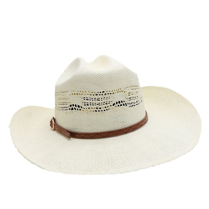Waterproof Woven Hand-woven Western Knight Cowboy Hat Beach Sun-proof Outdoor
