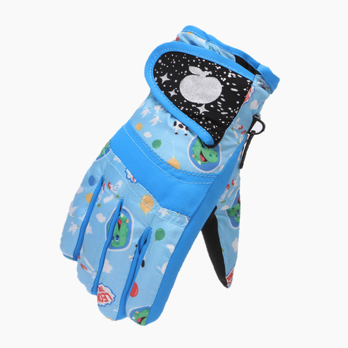 Waterproof Thickened Warm-keeping And Cold-proof Cycling Outdoor Skating Ski Children's Gloves
