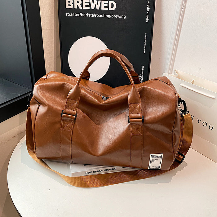 Large Capacity Fitness Soft Leather Textured Independent Shoe Warehouse Travel Bag