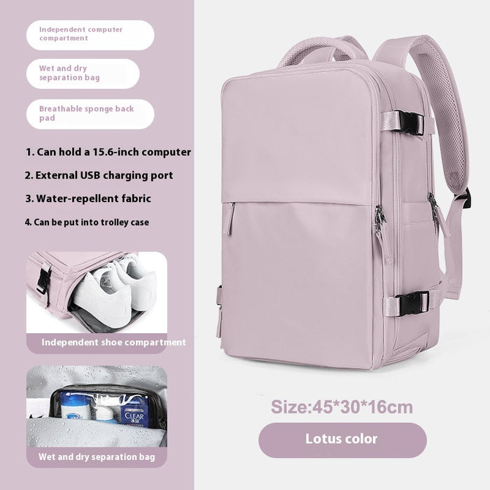 Backpack Women's Large Capacity Travel Men's Business Trip Can Be Expanded