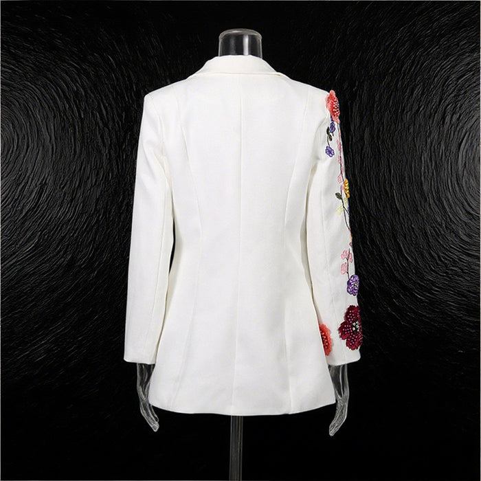 Elegant Womens Suit With 3D Floral Embroidery