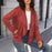 Women's Loose Long Sleeved Tassel V-neck Temperament Concert Cardigan Top Jacket