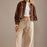 Brown Jacket With A Lapel Tassel Detailing, And Long Sleeves