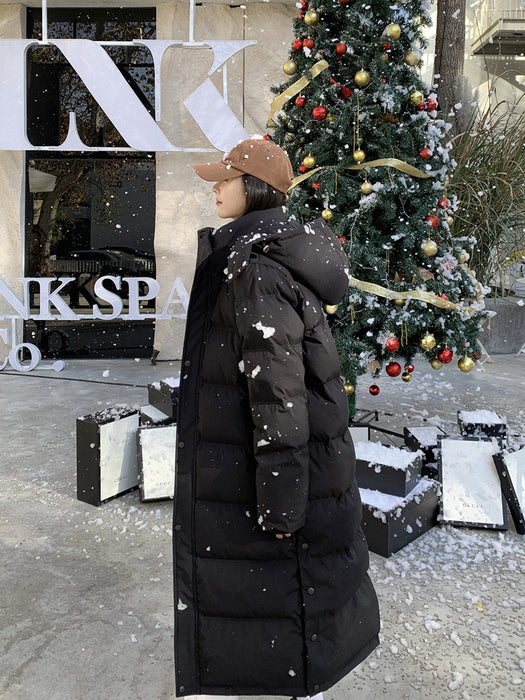 Nueva chaqueta de plumón larga para mujer, ultralarga, por encima de la rodilla, gruesa, de pato blanco.