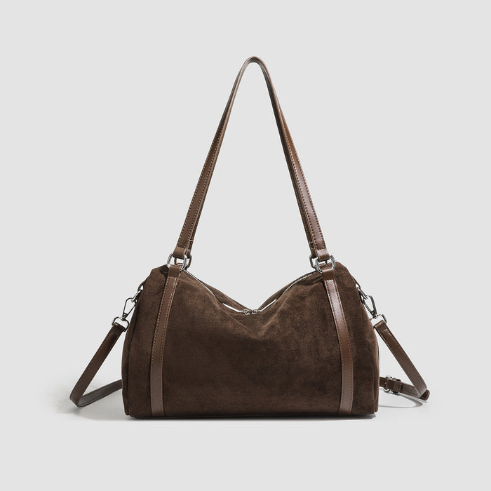 Sac fourre-tout rétro en suède pour femme – Sac à bandoulière grande capacité