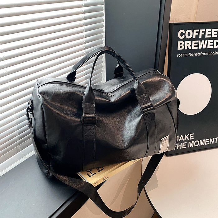 Large Capacity Fitness Soft Leather Textured Independent Shoe Warehouse Travel Bag