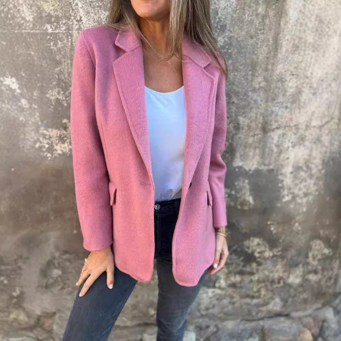 Blazer court à revers boutonné Ins - Veste d'hiver tendance pour femme