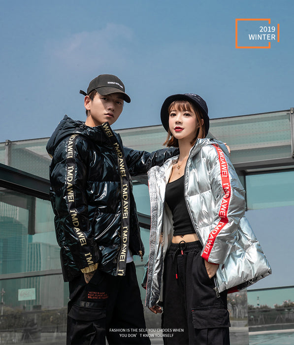 Doudoune brillante pour homme, nouvelle doudoune épaisse et ample à capuche