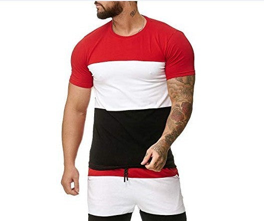 T-shirt à manches courtes assorti pour hommes, idéal pour les sports et loisirs de plein air
