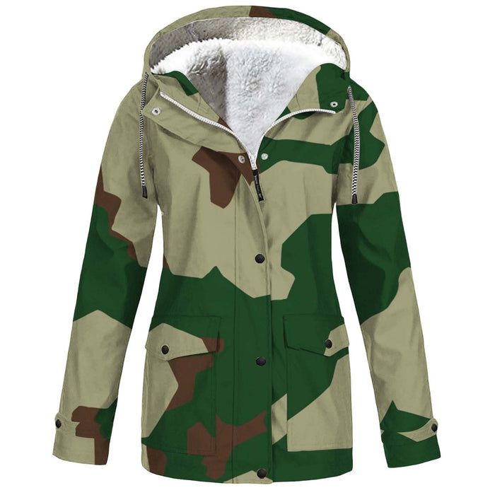Hooded Camouflage Waterproof Outdoor Shell Jacket Men's And Women's Coats