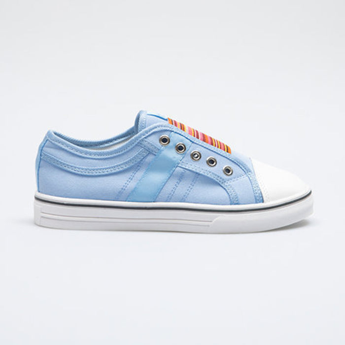 chaussures pour femmes en toile élastique à bout rond