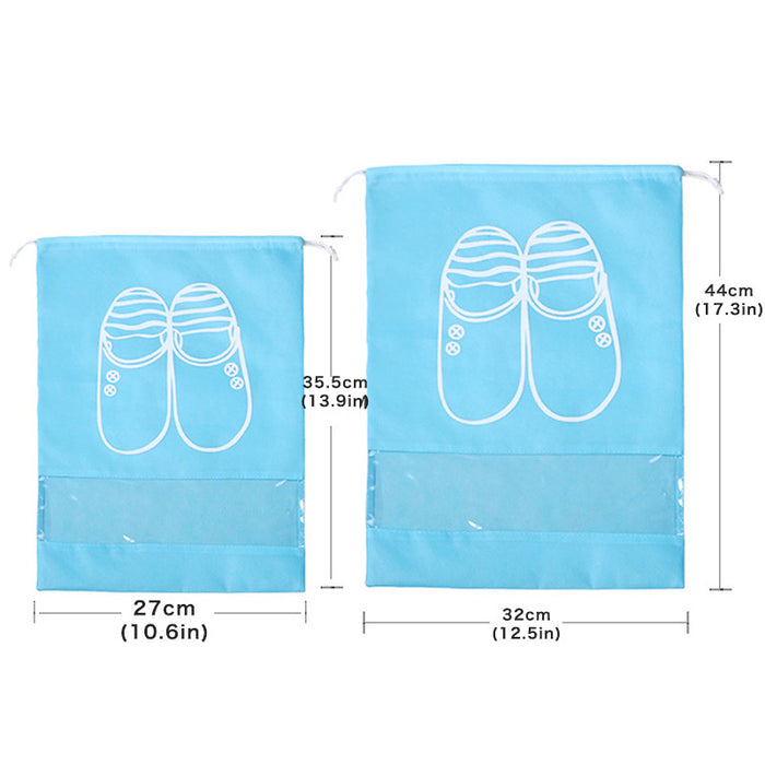 Bolsa impermeable para zapatos de 2 tamaños, bolsa de almacenamiento, bolsa de viaje, bolsa portátil con cordón, organizador, funda, organizador de ropa no tejida 