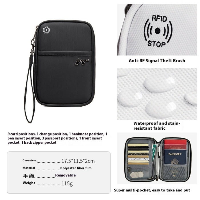 Travel Storage Travel Portable RFID Anti-theft Swiping Passport Case Document Package