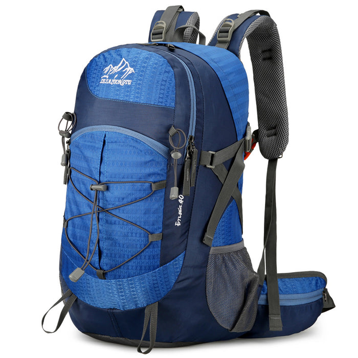 Mochila de senderismo al aire libre de nailon impermeable de gran capacidad con soporte multifunción