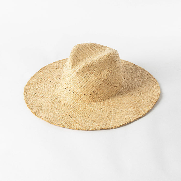 Spring And Summer Fashion Casual Simple Nude Double-layer Hand-knitted Raffia Big Brim Beach Sun Protection Straw Hat