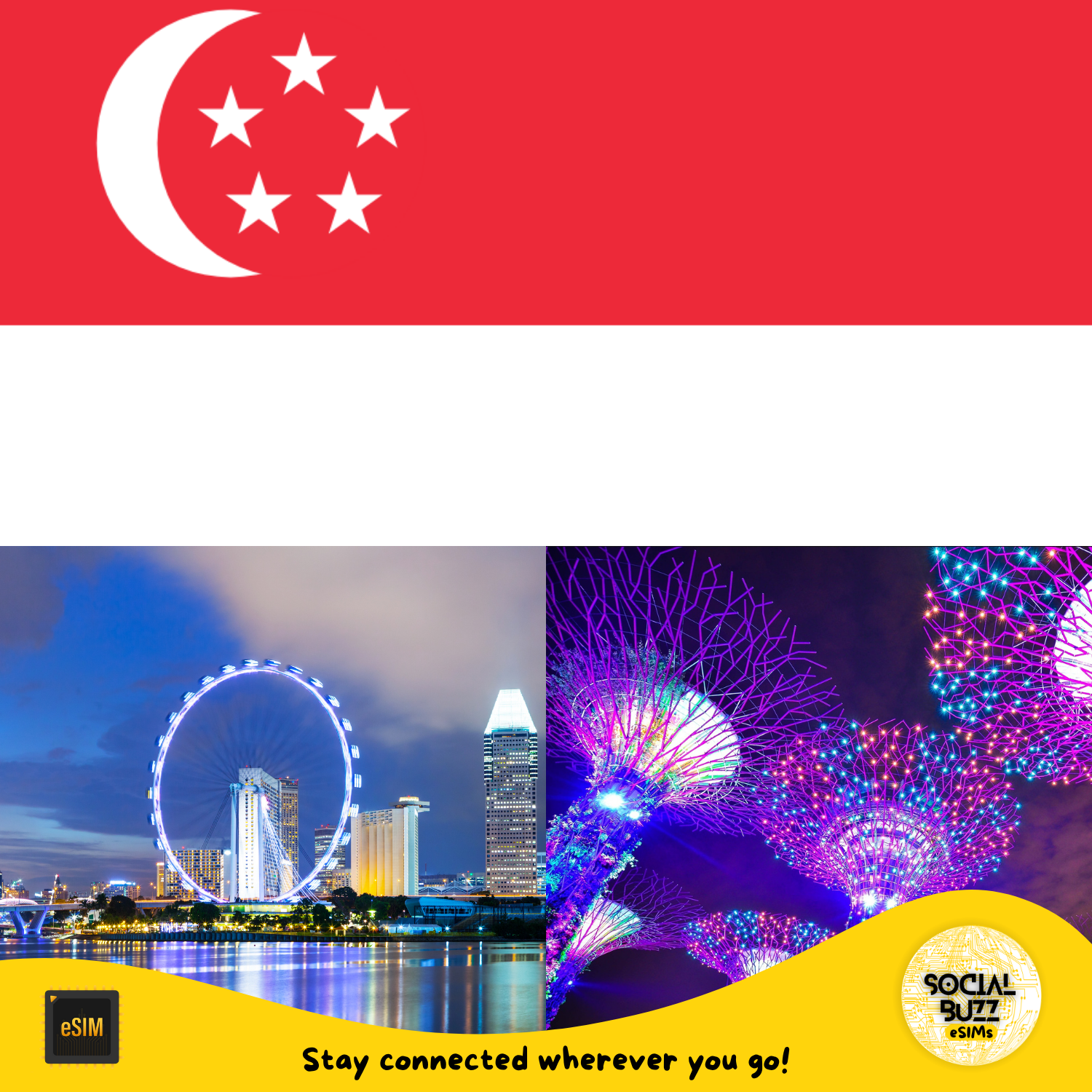 Plan de datos de Internet eSIM de Singapur