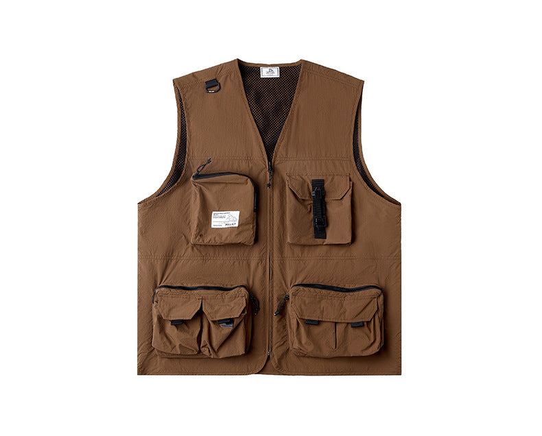 Boxi And Outdoor Functional Workwear Vest Men's And Women's Same Portable Loose Casual Jacket Camp Overalls