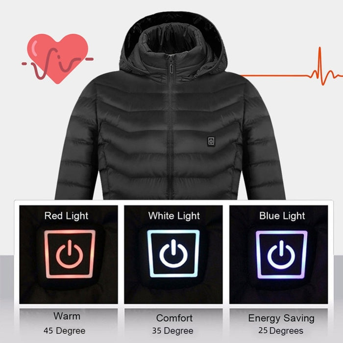 Nueva chaqueta calefactable, abrigo eléctrico USB, abrigo de algodón, ropa térmica, chaleco calefactor, ropa de hombre para invierno
