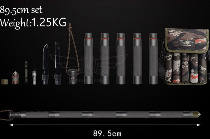 Bâton de marche multifonctionnel pour la randonnée et le camping, idéal pour la défense en extérieur et la pratique du sport en plein air.