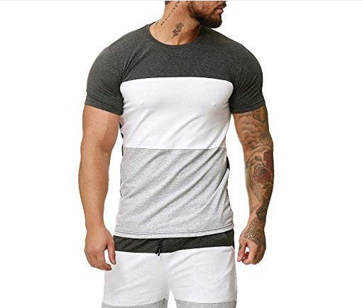T-shirt à manches courtes assorti pour hommes, idéal pour les sports et loisirs de plein air