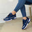 Women's Casual Flat Style Pumps  Color Matching Round Head Lace-up Shoes